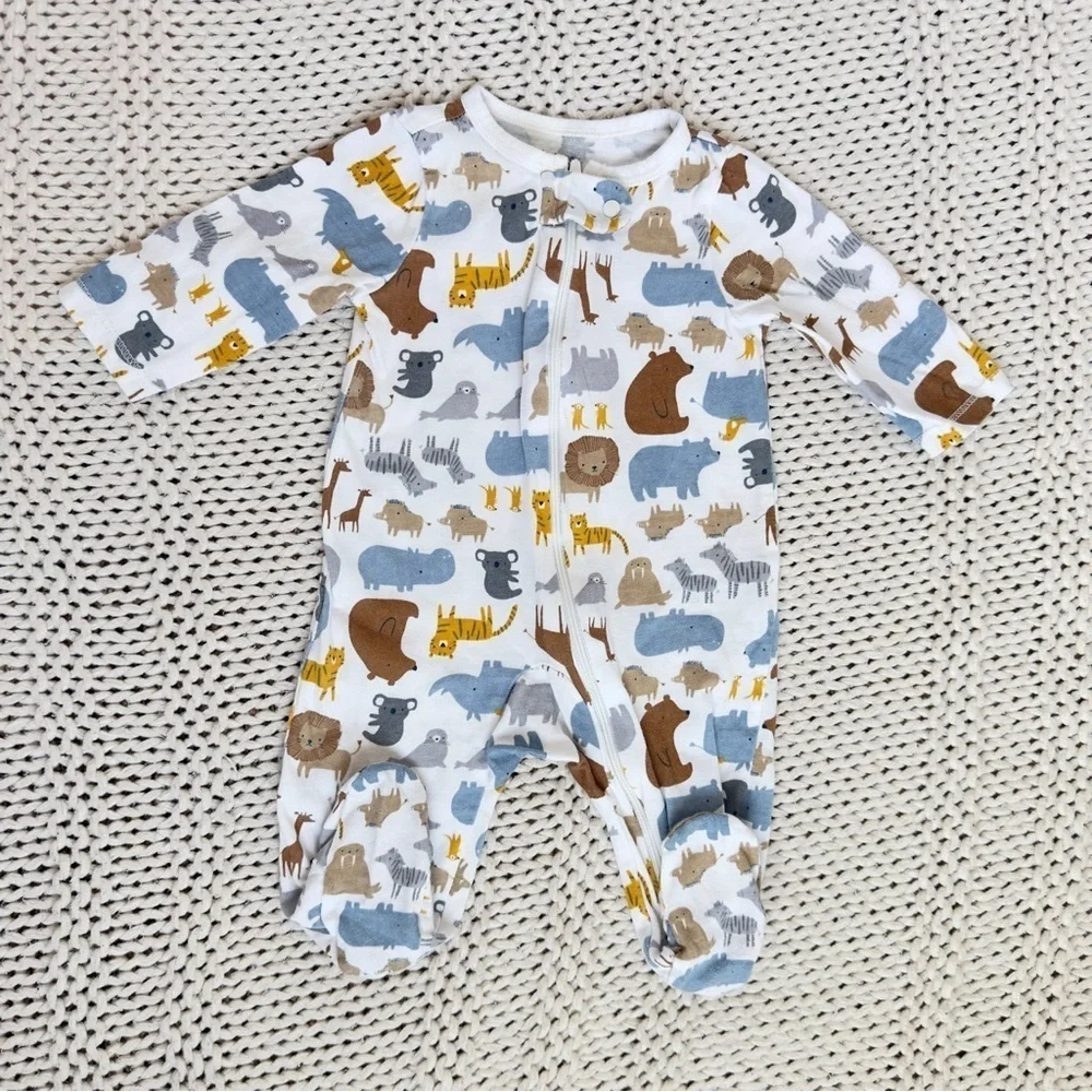 Carters Cozy Animal Jungle Baby Footies with Soft Fabric 3 Months